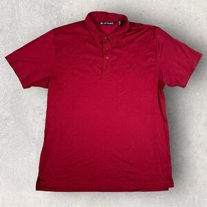 Travis Mathew Polo Shirt Mens XL Red Diamond Pima Cotton Golf Casual